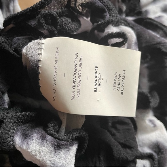 ASAI sheer mesh Hotwok Asaicon Patchwork Tie Dye Top top black white Y2K - Picture 5 of 9